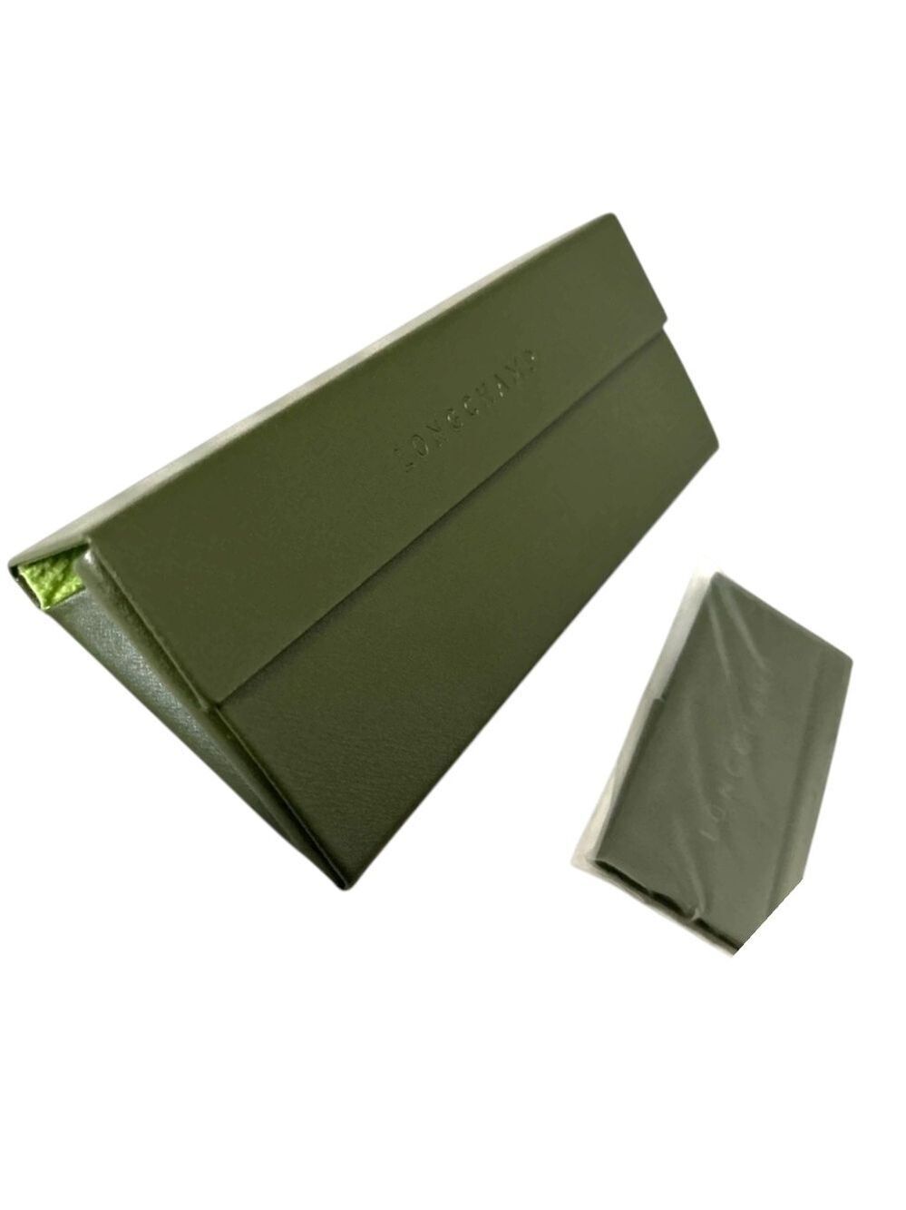 Longchamp • Olive Green Semi Hard Flat Glasses Case